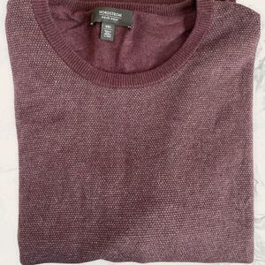 Nordstrom Men’s Bird's Eye Crewneck Sweater - Size 2XL - 
Burgundy Fudge Birdsey